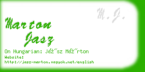 marton jasz business card